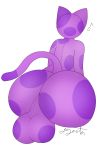  2020 alpha_channel animal_crossing anthro balls big_balls big_butt bob_(animal_crossing) bubble_butt butt digital_media_(artwork) domestic_cat felid feline felis fur gazaster genitals hi_res male mammal musical_note nintendo nude purple_body purple_fur rear_view solo spots spotted_body spotted_fur video_games 