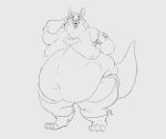  anthro belly belly_jiggle belly_overhang big_belly chubby_cheeks claws clothed clothing ed_shapeshifter fur kangaroo love_handles luxordtimet macropod male mammal marsupial monochrome moobs morbidly_obese morbidly_obese_anthro morbidly_obese_male navel nipples obese obese_anthro obese_male open_mouth overweight overweight_anthro overweight_male ozzy_fitch solo standing surprise tattoo thick_thighs tight_clothing toe_claws topless torn_clothing weight_gain 