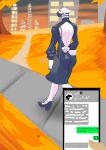 absurd_res anthro big_butt bovid butt caprine cellphone clothing date date_pov dress duo dusk electronics female footwear hand_behind_back hi_res high_heels male mammal mask onna_(starfish_nebula) park phone purse sheep shoes sidewalk smartphone starfish_nebula texting walking wearing_mask