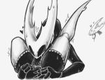  &lt;3 2020 anthro arthropod black_and_white black_body bodily_fluids cunnilingus digital_media_(artwork) duo fecharis female genitals hollow_knight hollow_knight_(character) hornet_(hollow_knight) insect male male/female monochrome oral pussy sex simple_background sweat team_cherry tongue tongue_out vaginal vessel_(species) video_games 