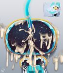  after_sex anthro anus big_butt black_body blue_anus blue_pussy blue_tail blush blush_stickers bodily_fluids butt cum cum_covered cum_in_ass cum_in_pussy cum_inside cum_on_butt darkner deltarune empty_eyes excessive_cum excessive_genital_fluids eyelashes felid female genital_fluids genitals glory_wall grey_background hi_res leaking_cum machine mammal messy nofapplease_(artist) open_mouth open_smile photo pussy rear_view robot simple_background smile solo tail tasque_manager through_wall undertale_(series) yellow_eyes 