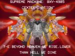 6_wings abstract_background armor biped bottomwear bxy-4905 clothing genderless_(disambiguation) grey_body gun horn humanoid loincloth looking_at_viewer machine melee_weapon morning_star_(weapon) multi_wing new_blood_interactive nu_upsilon polearm ranged_weapon robot shaded shotgun shoulder_plates solo spear spikes sword text ultrakill weapon white_text wings