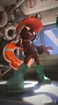 3d_(artwork) 4k 5_fingers 9:16 absurd_res aircraft animal_humanoid armor backpack bodily_fluids boots bra cephalopod cephalopod_humanoid clothed clothing dark_body dark_skin digital_media_(artwork) female fingers footwear genitals headgear helicopter helmet hi_res humanoid inkling inkling_girl legwear life_raft looking_at_viewer marine marine_humanoid markings mollusk mollusk_humanoid nintendo owo_sfm pointy_ears pseudo_hair pussy shoes smile solo source_filmmaker_(artwork) splatoon swimwear tentacle_hair tentacles underwear vehicle yellow_eyes