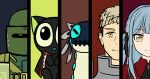  absurdres arknights bang_dream! bang_dream!_it&#039;s_mygo!!!!! crossover dungeon_meshi helm helmet highres laios_touden luo_xiaohei luo_xiaohei_zhanji monster_hunter_(series) rainbow_six_siege tachanka_(rainbow_six_siege) terra_research_commission_(arknights) togawa_sakiko xiang_lie_di_sheng_qi_wu_yu 