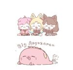  !? 3girls :3 :d ^_^ ahoge animal animal_ears animalization anyoji_hime ao_kaeru blonde_hair blush brown_dress brown_hair cat_ears cat_girl cat_tail closed_eyes closed_mouth commentary_request dog_ears dog_girl dog_tail dress english_text facing_viewer fang flower fujishima_megumi hair_flower hair_ornament holiday_holiday_(love_live!) holiday_holiday_(tenko)_(love_live!) link!_like!_love_live! long_hair long_sleeves love_live! mira-cra_park! momose_ginko multiple_girls open_mouth osawa_rurino oversized_animal paint_chat_(medium) pink_flower sailor_collar sailor_dress seal_(animal) smile spoken_interrobang tail virtual_youtuber white_sailor_collar winter_uniform 