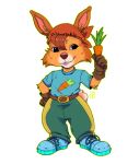  2020 anthro brown_body brown_fur clothed clothing digital_media_(artwork) fur lagomorph leporid male mammal rabbit rayley simple_background solo standing white_background 