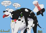 2024 animal_genitalia animal_penis balls ben_(kinaj) bird_dog black_body black_fur black_nose blue_eyes bodily_fluids breath canid canine canine_genitalia canine_penis canine_uterus canine_vulva canis close-up collar cum dalmatian doggystyle domestic_dog duo english_text female feral from_behind_position fur genital_fluids genitals hi_res hunting_dog incest_(lore) internal kinaj kinktober kinktober_2024 knotting labrador male male/female mammal markings mixed_breed mother_(lore) multi_nipple nipples panting parent_(lore) penetration penile penile_penetration penis retriever sex son_(lore) spots spotted_body spotted_fur tania_(kinaj) teats text tongue uterus vaginal white_body white_fur