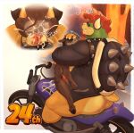 anal anal_penetration anthro anthro_on_anthro anthro_penetrated anthro_penetrating anthro_penetrating_anthro asinus balls balls_deep big_balls biker blue_body blue_scales blush bodily_fluids bowser brown_body brown_fur butt clothing collar cum cum_in_ass cum_inside cumshot donkey duo ejaculation equid equine eyebrows eyewear facial_hair fingerless_gloves footwear from_front_position fur genital_fluids genitals gloves goatee hair handwear heart_eyes heart_symbol hi_res hooves jacket koopa krampusivyy lava leather leather_clothing leather_jacket leather_topwear male male/male male_penetrated male_penetrating male_penetrating_male mammal mario_bros mastery_position motorcycle nintendo on_motorcycle penetration penile penile_penetration penis_in_ass red_hair reptile scales scalie sex shell shoes short_tail size_difference smaller_penetrated spiked_collar spiked_shell spikes spikes_(anatomy) sunglasses tail thick_eyebrows topwear vehicle volcano wearing_sunglasses wide_eyed yellow_body yellow_scales yoshi