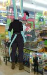 2025 absurd_res anthro basket big_daddy_(artist) biped black_bottomwear black_clothing black_pants black_shirt black_topwear boots bottomwear brachiosaurid brachiosaurus brown_hair butt cavemanon_studios clerk clothed clothed_anthro clothed_female clothing container damien_payne digital_media_(artwork) dilophosaurid dilophosaurus dinosaur door duo female fingers footwear frill_(anatomy) green_body green_clothing green_scales green_shirt green_topwear hair hi_res humanoid_hands hybrid i_wani_hug_that_gator inside larger_anthro larger_female liz_farlane long_hair long_neck looking_at_another looking_up male male/female meme necktie pants photography_(artwork) pink_body pink_hair pink_scales prehistoric_species pupils real reference_image reptile sauropod sauropodomorph scales scalie shirt shoes shopping shopping_cart short_hair size_difference small_pupils smaller_anthro smaller_male spinosaurid spinosaurus standing store store_clerk theropod topwear white_body white_scales