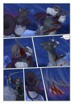 2025 anthro arctic_fox arrow_(weapon) axe bear biped bjekkergauken blood blood_on_weapon bodily_fluids bow_(weapon) brown_bear brown_body brown_fur canid canine clothed clothing colored comic deer dialogue dialogue_box dragon english_text female fight fox fur furred_dragon furred_scalie gore group gulonine hammer hi_res hillevi hjordis horn mammal marten melee_weapon moose motion_lines mustelid musteline mythological_creature mythological_scalie mythology new_world_deer night outside pine_marten polearm ranged_weapon scalie shirin_(bjekkergauken) snow snowing spear speech_bubble sword text tools true_fox unni_(bjekkergauken) ursine warhammer weapon wind wound_on_torso wounded