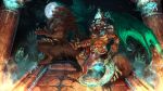 absurd_res anthro anubis anubis_bayek blood bodily_fluids canid canine canis deity duo eger egyptian egyptian_mythology hi_res hogan_bayek jackal male male/male mammal middle_eastern_mythology moon muscular mythological_canine mythological_creature mythology soul splashart temple wallpaper werecanid werecanine werecreature werewolf