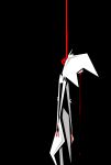 2014 ambiguous_gender anthro black_and_white_and_red black_background blood bodily_fluids domestic_cat felid feline felis fur hanged hi_res mammal naircat red_rope rope simple_background solo suicide white_body white_fur