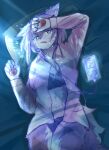 2022 5_fingers absurd_res anthro bed bodily_fluids bra canid canine canis clothing crying digital_drawing_(artwork) digital_media_(artwork) ear_piercing electronics female fingers furniture headgear headphones headset hi_res hiar light listening_to_music mametunu mammal moonlight night paws phone piercing pillow sketch solo tail tears underwear wolf