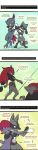 2025 absurd_res anthro arm_scar asche_(truescorn) black_body black_fur blue_eyes clarity_(truescorn) claws colored dialogue english_text eyelashes eyes_closed female fur generation_2_pokemon generation_4_pokemon generation_5_pokemon grey_body grey_fur hair hand_spike hi_res long_hair lucario male nintendo orchid_(truescorn) pokemon pokemon_(species) pokemon_mystery_dungeon red_claws red_eyes red_hair riolu scar shadows_for_hire sneasel spike_chunsoft spikes spikes_(anatomy) text truescorn weavile zoroark