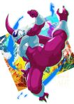  1boy alien colored_skin cooler_(dragon_ball) dragon_ball dragon_ball_z full_body highres incoming_attack male_focus no_eyebrows purple_skin solo stktik09060906 