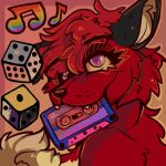 anthro bisexual_pride_colors black_body black_ears black_fur black_nose canid canine dice digital_media_(artwork) doefangss floppy_ears fluffy fluffy_tail fox fur hair hi_res inner_ear_fluff jesam_(jesam) lgbt_pride mammal musical_note musical_symbol nonbinary_(lore) nonbinary_pride_colors nude pride_colors purple_eyes rainbow_pride_colors red_body red_fox red_fur red_hair solo symbol tail tape trans_(lore) trans_woman_(lore) transgender_pride_colors true_fox tuft white_body white_fur white_inner_ear_fluff