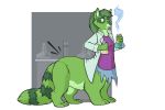  3:2 after_transformation clothing coat female flask lab_(disambiguation) lab_coat mammal mammal_taur procyonid procyonid_taur raccoon raccoon_taur rhari shirt solo standing taur topwear torn_clothing 