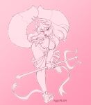2024 2_horns 2_tails anthro areola beckoning biped breasts canid canine cheek_tuft claws demon eyebrows facial_tuft female fluffy fluffy_tail fox front_view genitals gesture hair hi_res holding_melee_weapon holding_object holding_polearm holding_trident holding_weapon horn lisa_(kitsunelegend) long_hair looking_at_viewer malachyte mammal medium_breasts melee_weapon monochrome mostly_nude multi_tail nipple_piercing nipples piercing polearm pupils ribbons simple_background slit_pupils solo tail toe_claws trident tuft vulva weapon