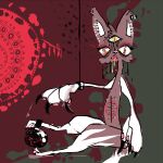 2014 ambiguous_gender anthro blood bodily_fluids brown_body brown_fur domestic_cat felid feline felis fur gore mammal naircat solo vomit white_body white_fur