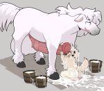 animal_genitalia animal_penis anthro anthro_on_feral balls bestiality big_balls big_penis black_hooves bodily_fluids bucket canid canine canis clydesdale container cum cum_everywhere cum_in_bucket cum_in_container cum_on_ground cum_pool domestic_dog draft_horse duo equid equine equine_genitalia equine_penis excessive_cum excessive_genital_fluids feathering female feral floppy_ears fluffy fluffy_tail fur genital_fluids genitals handjob hi_res hooves horse huge_balls huge_penis hyper hyper_balls hyper_genitalia hyper_penis juicy_(juicyghost) juicyghost looking_pleasured male male/female mammal medial_ring messy penile penis poodle sex tail white_body white_fur