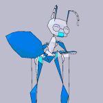 1:1 ambiguous_gender ant arthropod crossed_arms eyes_closed glowing hands_on_hips humanoid hymenopteran insect low_poly multi_limb nonamedant nude null_(nonamedant) presenting simple_background smile solo