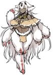 4_arms aged_up animal_ears anthro arthropod big_breasts bottomwear breasts claws clothed clothing colored_sketch dark_body dark_skin digital_media_(artwork) eyewear faputa female fluffy fluffy_ears full-length_portrait fur goggles goggles_around_neck hair hi_res huge_breasts insect lepidopteran loincloth long_hair made_in_abyss monster_girl_(genre) multi_arm multi_limb narehate portrait ranaecho simple_background sketch solo standing under_boob white_body white_fur white_hair yellow_eyes