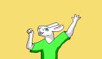  animated anthro clothing digital_media_(artwork) lagomorph leporid male mammal pixel_(artwork) rabbit short_playtime simple_background solo text whimsicalsquirrel 