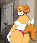  animal_humanoid anthro big_butt breasts butt canid canine canis clothed clothing cockapoo diacordst domestic_dog eyes_closed female furry_tail gloves_(marking) hallway humanoid lace lingerie mammal mammal_humanoid markings mixed_breed nickelodeon paw_patrol seductive skye_(paw_patrol) smile solo 