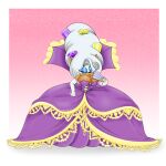 1:1 absurd_res anthro bat beehive_(hairstyle) big_breasts breasts chaos_emerald cleavage clothed clothing corset dress embroidery emerald_(gem) female gem gloves gown handwear hi_res lingerie mammal overflowing_breasts purple_clothing purple_dress rouge_the_bat rougethedaisy sega sol_emerald solo sonic_the_hedgehog_(series) topwear