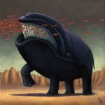  ambiguous_gender black_body cetacean elephant elephantid feral fish fredgray hybrid mammal marine oil_painting_(artwork) outside painting_(artwork) proboscidean traditional_media_(artwork) what_has_science_done 