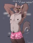 2022 anthro areola armpit_fetish armpit_hair armpit_showing athletic athletic_anthro athletic_male biped black_eyes bodily_fluids body_hair boxers_(clothing) boxers_only brown_body brown_fur bulge canid canine canis clothed clothing dialogue dreamworks english_text fur grey_background hands_behind_head heart_symbol hi_res inner_ear_fluff looking_at_viewer male mammal mr._wolf_(the_bad_guys) musk musk_clouds musky_armpit nipples open_mouth pink_boxers pink_clothing pink_underwear pinup portrait pose pubes raised_arm raised_arms seductive simple_background smelly smelly_armpits solo standing steam sweat sweatdrop sweaty_armpit sweaty_body tail tail_motion tailwag talking_to_viewer text the_bad_guys three-quarter_portrait throbbing tonchii topless topless_anthro topless_male tuft underwear underwear_only wolf yellow_sclera