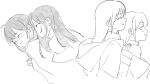  2girls :3 ahoge aoki_hina bad_id bad_twitter_id bang_dream! bang_dream!_it&#039;s_mygo!!!!! blush closed_eyes commentary greyscale hood hood_down hooded_jacket hug image_sample jacket jhon_trick kaname_raana long_hair long_sleeves monochrome multiple_girls symbol-only_commentary takamatsu_tomori twitter_sample voice_actor voice_actor_connection youmiya_hina yuri 