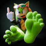 1:1 3d_(artwork) 5_toes absurd_res anthro archie_comics barefoot blue_eyes clothing digital_media_(artwork) eulipotyphlan feet feetymcfoot gloves green_body handwear hedgehog hi_res male mammal open_mouth scourge_the_hedgehog sega sharp_teeth soles solo sonic_the_hedgehog_(archie) sonic_the_hedgehog_(comics) sonic_the_hedgehog_(series) teeth toes tongue
