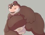  2020 anthro belly blush bulge clothing hi_res kemono kusosensei male mammal moobs nipples obese obese_anthro obese_male overweight overweight_anthro overweight_male solo underwear ursid 