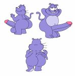 2015 anthro balls bedroom_eyes belly big_belly big_butt black_eyes butt casual_nudity cheek_tuft clenched_teeth colored curling_tail digital_drawing_(artwork) digital_media_(artwork) domestic_cat eek!_the_cat eek_(character) erection facial_tuft feet felid feline felis flat_colors foreskin fox_kids fur genitals glancing_back half-closed_eyes hands_behind_head heavymetalrules hi_res huge_butt humanoid_genitalia humanoid_penis looking_at_viewer looking_back looking_back_at_viewer male mammal multicolored_body multicolored_fur multiple_images multiple_poses narrowed_eyes navel nelvana nude open_mouth open_smile overweight overweight_anthro overweight_male penis pink_foreskin pinup plantigrade pose purple_body purple_fur purple_penis raised_heel raised_tail rear_view red_nose seductive simple_background smile solo spine standing standing_on_toes tail teeth tiptoes toothy_grin tuft two_tone_body two_tone_feet two_tone_fur whiskers white_background white_sclera