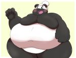  2020 anthro black_body black_fur blush fur hi_res kemono kusosensei mammal multicolored_body multicolored_fur obese obese_anthro overweight overweight_anthro simple_background solo two_tone_body two_tone_fur ursid white_body white_fur 