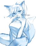  &lt;3 anthro big_breasts biped blue_and_white breasts canid canine cheek_tuft cleavage cleavage_cutout clothed clothing dipstick_ears dipstick_tail eye_through_hair eyelashes facial_tuft female fluffy fox fox&#039;s_sister_(kinokoningen) hair hi_res kemono keyhole_turtleneck kinokoningen long_hair looking_at_viewer mammal monochrome monotone_hair multicolored_ears multicolored_tail open_mouth open_smile ponytail ribbed_clothing simple_background sitting smile solo sweater topwear translucent translucent_hair tuft turtleneck two_tone_ears two_tone_tail white_background 