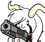  alpha_channel anthro asriel_dreemurr_(god_form) boss_monster bovid caprine cute_fangs facial_markings fangs gesture goat gun head_markings horn looking_at_viewer male mammal markings monster omgitseggy pointing pointing_at_viewer pointing_gun pointing_gun_at_you ranged_weapon solo undertale video_games weapon 