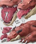  ambiguous_gender better_version_at_source black_horn bodily_fluids chinese_text comic dragon duo feral feral_pred hi_res hiore horn human human_prey imminent_vore macro mammal mouth_shot on_tongue open_mouth pink_tongue red_body red_scales saliva saliva_puddle saliva_string scales scalie text thick_tongue tongue translation_request vore western_dragon white_body 