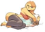  2020 amelia_steelheart anthro armlet barefoot blonde_hair blue_body blue_eyes blue_scales body_pillow bra brown_hair canid canine canis clothing dakimakura_design dakimakura_pillow domestic_dog dragon female hair hair_over_eye holding_object holding_pillow hugging_pillow leggings legwear long_hair lying mammal on_side one_eye_obstructed pillow pseftis_crundlequest scales scalie simple_background spikedmauler underwear white_background 
