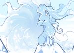  2020 alolan_ninetales ambiguous_gender blue_and_white blue_sky canid day digital_media_(artwork) eyes_closed feral fur grey_body grey_fur hi_res mammal monochrome multi_tail nintendo outside paws pok&eacute;mon pok&eacute;mon_(species) quadruped regional_form_(pok&eacute;mon) sitting sky smile snow solo stevedoodled video_games white_body white_fur 