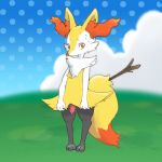  1:1 animal_genitalia animal_penis anthro bodily_fluids braixen canid canine canine_penis digitigrade fox genitals male mammal nintendo obscenecanary penis pok&eacute;mon pok&eacute;mon_(species) pok&eacute;mon_amie solo sweat video_games 