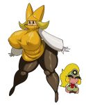  absurd_res alternate_species big_breasts blonde_hair blush breasts brown_eyes clothing duo erect_nipples eyebrows female goomba goombella hair hat headgear headwear hi_res human humanized humanoid long_hair mammal mario_bros nintendo nipples olivia_(mario) paper_mario paper_mario:_the_origami_king ponytail smile sssonic2 sweater thick_eyebrows thick_thighs topwear video_games 
