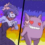  &lt;3 &lt;3_eyes 1:1 blowing_kiss clothing duo female gengar humanoid low_res male male/female mammal mariano misdreavus nintendo not_furry panties pok&eacute;mon pok&eacute;mon_(species) underwear video_games 