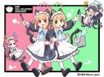  &gt;_&lt; 4girls :d animal_ear_headphones animal_ears apron aqua_halo aris_(blue_archive) aris_(maid)_(blue_archive) artist_name black_shoes blonde_hair blue_archive blue_bow blue_bowtie blue_dress blue_eyes blue_hair bow bowtie broom bucket cat_ear_headphones cat_ears cat_tail chibi chibi_inset closed_eyes collared_dress commentary_request dated dokuta dress fake_animal_ears fake_tail flying_sweatdrops frilled_dress frills full_body game_development_department_(blue_archive) green_eyes green_halo halo headphones holding holding_broom holding_bucket locked_arms long_hair long_sleeves maid maid_headdress medium_hair midori_(blue_archive) midori_(maid)_(blue_archive) momoi_(blue_archive) momoi_(maid)_(blue_archive) multiple_girls notice_lines official_alternate_costume open_mouth pantyhose pink_halo ponytail puffy_long_sleeves puffy_sleeves red_eyes red_hair shoes smile standing tail v-shaped_eyebrows very_long_hair white_apron white_pantyhose yellow_halo yuzu_(blue_archive) yuzu_(maid)_(blue_archive) 