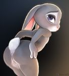  2020 anthro butt conditional_dnp digital_drawing_(artwork) digital_media_(artwork) disney female fingers fur genitals hi_res judy_hopps lagomorph leporid long_ears looking_at_viewer mammal mercurial64 nude pink_nose purple_eyes pussy rabbit simple_background solo zootopia 