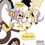 1:1 2025 4_fingers antlers bat_pony bat_wings black_sclera blood bodily_fluids brown_body brown_fur chimera claws cutie_mark dialogue digital_drawing_(artwork) digital_media_(artwork) discord_(mlp) draconequus duo english_text equid equine espectro111222 fangs female feral finger_claws fingers flutterbat_(mlp) fluttershy_(mlp) friendship_is_magic fur grey_body grey_fur hasbro hi_res hooves horn long_mane long_tail male mammal mane membrane_(anatomy) membranous_wings my_little_pony mythological_creature mythological_equine mythology pale_body pale_fur pegasus pink_mane pink_tail red_eyes sharp_teeth simple_background tail teeth text white_background wings yellow_sclera