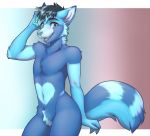  &lt;3 2020 ambiguous_gender anthro biped blue_body blue_eyes blue_fur blue_hair blue_nose character_request fur hair lockworkorange mammal nude smile solo species_request teeth 