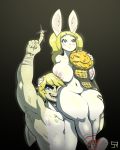  4:5 anthro areola bandaged_arm big_breasts big_butt blonde_hair blue_eyes blush breasts bruised butt chuck_taylor_all_stars domestic_rabbit duo eyebrows female fur hair holding_head holding_thigh huge_breasts huge_butt lagomorph leporid lop_rabbit male male/female mammal nipples oryctolagus pink_nipples rabbit siegerabbit simple_background tan_body tan_fur thick_eyebrows white_body white_fur 
