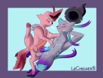  after_sex balls blush bodily_fluids claws clothing cum cum_on_face cum_on_own_face cum_on_self digital_media_(artwork) duo eeveelution erection fan_character feral fur genital_fluids genitals hair hat headgear headwear hi_res knot leafeon lechecker male male/male mienshao nintendo nude penis pok&eacute;mon pok&eacute;mon_(species) quill_(kojondian) simple_background smile unusual_cum video_games witch_hat 